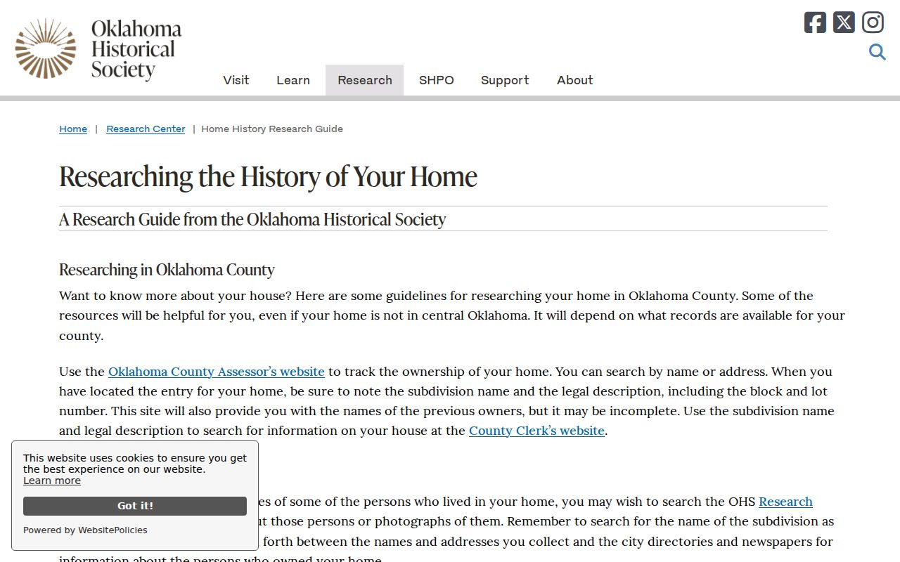 Bethany previous residents research using the Oklahoma Historical Society house-history guide