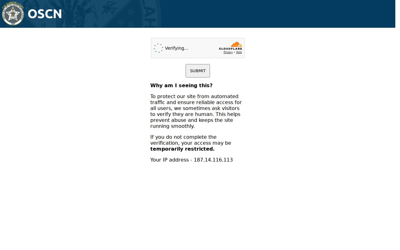 Bethany resident lookup at the OSCN Oklahoma court docket search