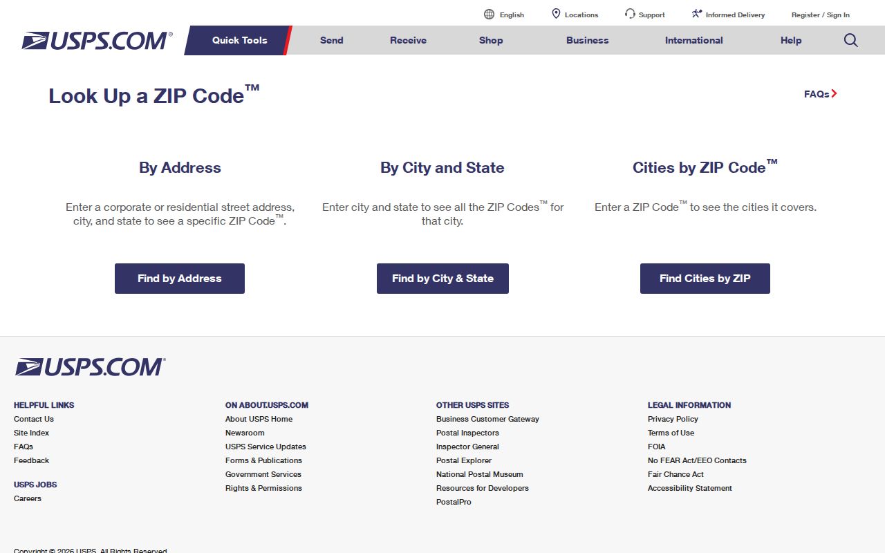 Bethany ZIP code USPS address lookup modes
